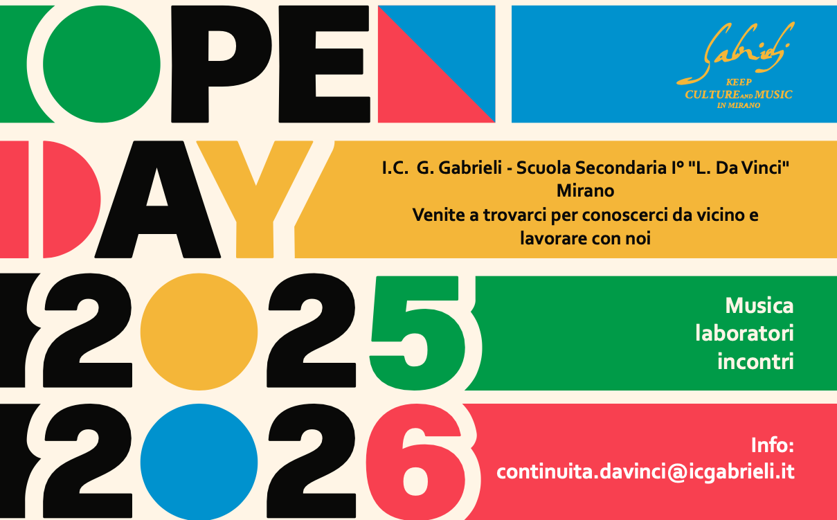 OPEN DAY SECONDARIA DA VINCI 25/26
